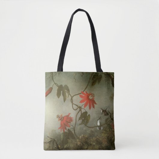 Passion Flowers en Hummingbird van Martin J Heade Tote Bag (Voorkant)