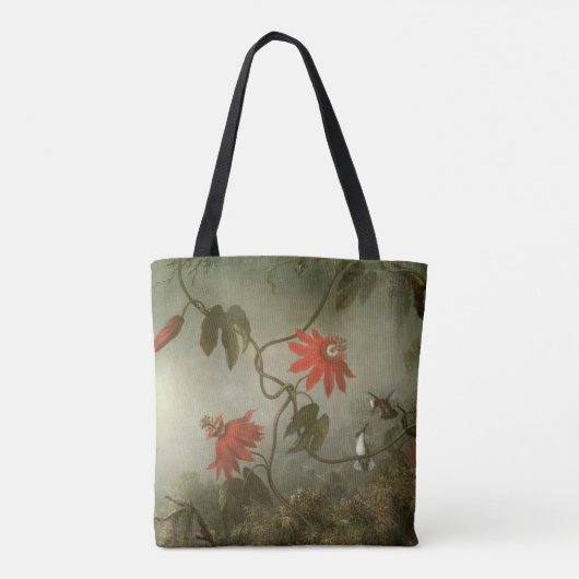 Passion Flowers en Hummingbird van Martin J Heade Tote Bag (Achterkant)