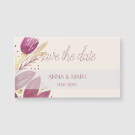 Passion Flowers, Waterverf Burgundy en Gold