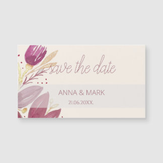 Passion Flowers, Waterverf Burgundy en Gold