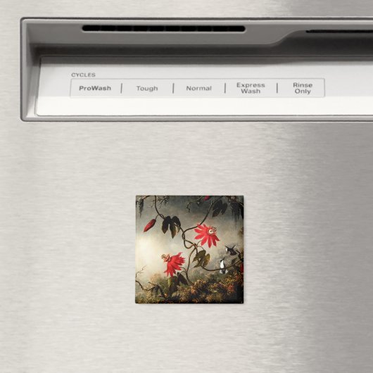 Passion Flowers with Hummingbird by M.J. Heade Magneet (Insitu (Vaatwasser))