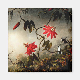 Passion Flowers with Hummingbird by M.J. Heade Magneet