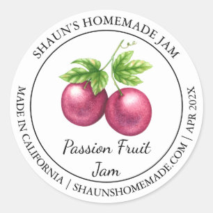 Passion Fruit Jam Modern label