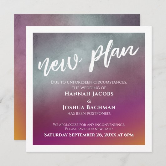 Passion Fruit Nieuw plan Uitgestelde bruiloft Kaar Kaart (Voorkant / Achterkant)