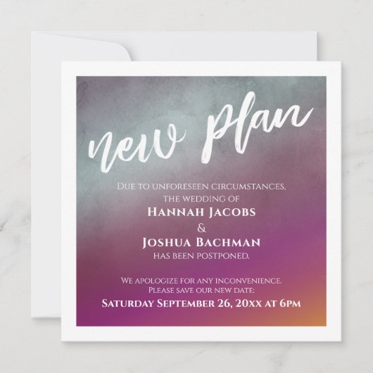 Passion Fruit Nieuw plan Uitgestelde bruiloft Kaar Kaart (Voorkant)