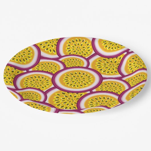 Passion fruit slices papieren bordje (Gekanteld)