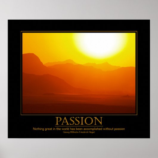 Passion Motivatie Desert Sunset Poster (Voorkant)