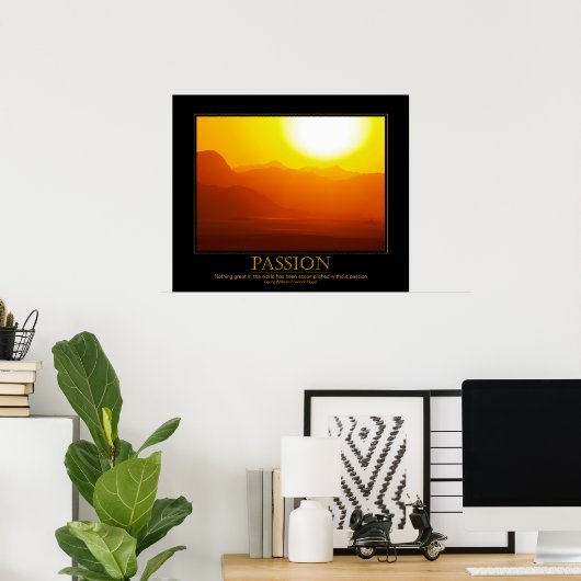 Passion Motivatie Desert Sunset Poster (Thuiskantoor)