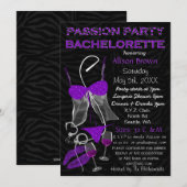 Passion Party Bachelorette, Lingerie Shower Invite Kaart (Voorkant / Achterkant)