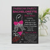 Passion Party Bachelorette, Lingerie Shower Invite Kaart (Staand voorkant)