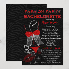 Passion Party Bachelorette, Lingerie Shower Invite Kaart