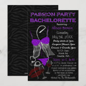 Passion Party Bachelorette, Lingerie Shower Invite Kaart (Voorkant / Achterkant)