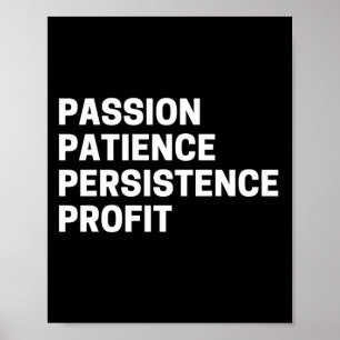 Passion Patience Profit Inspirerend Poster