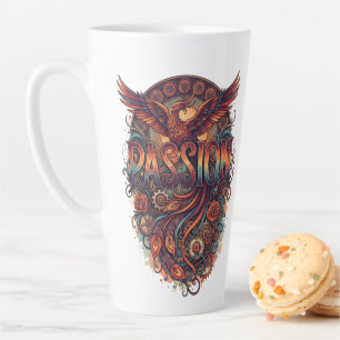 Passion Phoenix Vintage Kunst Design – Bagage Labe Latte Mok
