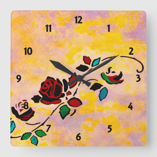 Passion Piecks Custom Clock Vierkante Klok (Voorkant)