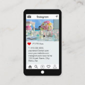 Passion Pink Leather Instagram Style Visitekaartje (Achterkant)