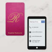 Passion Pink Mock Leather iPhone Style Visitekaartje (Voorkant / Achterkant)