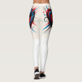 "Passion Pulse – Vetgedrukte rode & blauwe hart la Leggings (Achterkant)