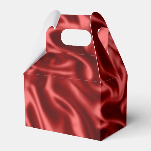 Passion Red Faux Satin Wedding Bedankdoosjes (Achterkant)