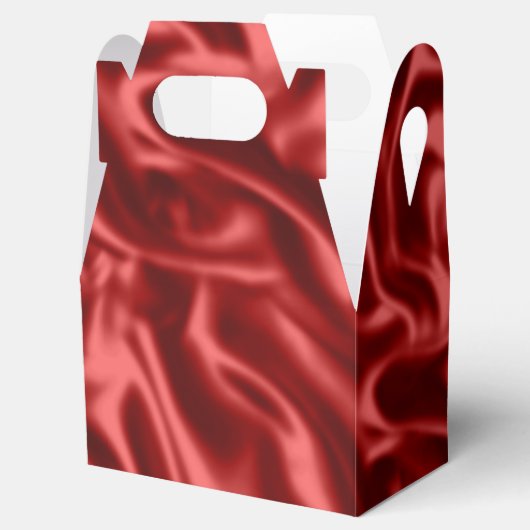 Passion Red Faux Satin Wedding Bedankdoosjes (Geopend)