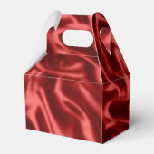 Passion Red Faux Satin Wedding Bedankdoosjes (Voorkant Zijde)