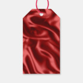 Passion Red Faux Satin Wedding Cadeaulabel (Achterkant)