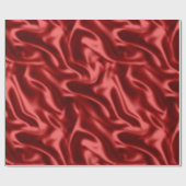Passion Red Faux Satin Wedding Cadeaupapier (Vlak)