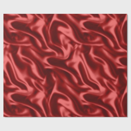 Passion Red Faux Satin Wedding Cadeaupapier (Vlak)