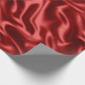 Passion Red Faux Satin Wedding Cadeaupapier (Hoek)