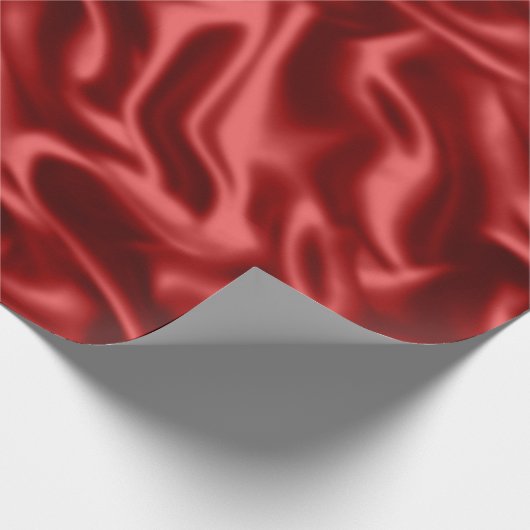 Passion Red Faux Satin Wedding Cadeaupapier (Hoek)