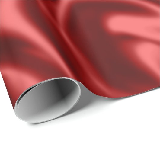 Passion Red Faux Satin Wedding Cadeaupapier (Rol Hoek)