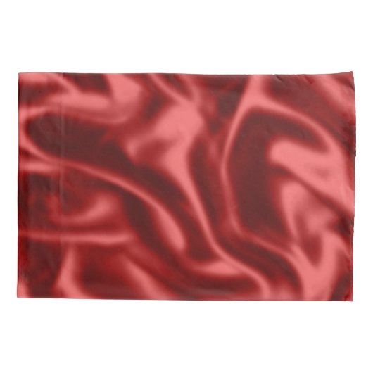 Passion Red Faux Satin Wedding Kussensloop (Achterkant-Links)
