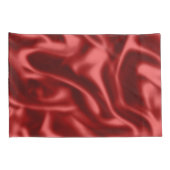Passion Red Faux Satin Wedding Kussensloop (Achterkant-Rechts)