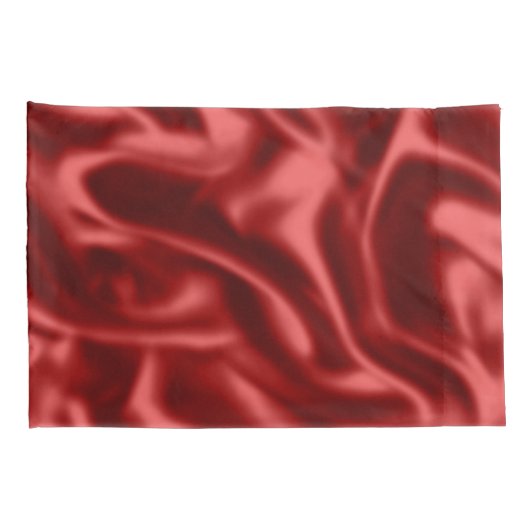 Passion Red Faux Satin Wedding Kussensloop (Achterkant-Rechts)