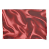 Passion Red Faux Satin Wedding Kussensloop (Voorkant-Links)