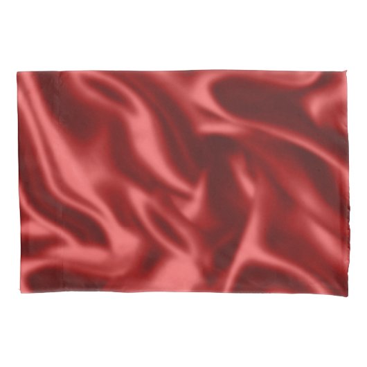 Passion Red Faux Satin Wedding Kussensloop (Voorkant-Links)