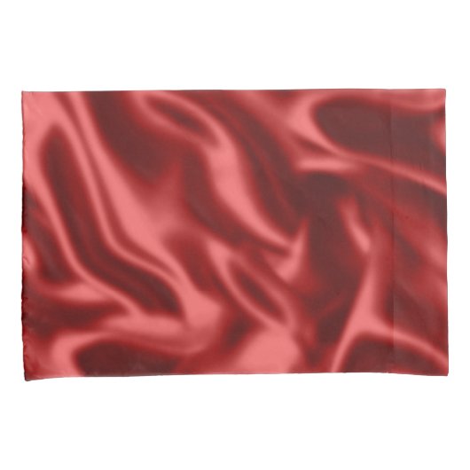 Passion Red Faux Satin Wedding Kussensloop (Voorkant-Rechts)