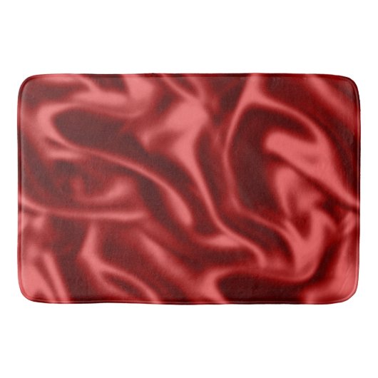 Passion Red Romantische Faux Satin Badmat (Voorkant)