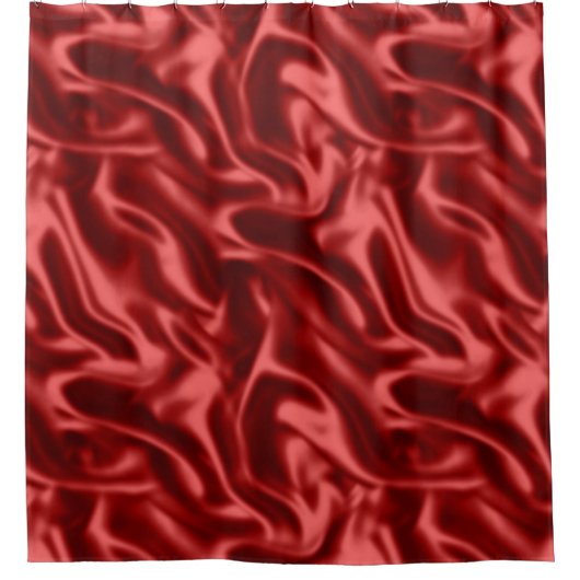 Passion Red Romantische Faux Satin Douchegordijn (Voorkant)