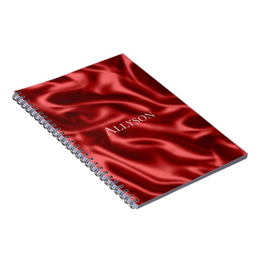 Passion Red Romantische Faux Satin Notitieboek (Rechterzijde)