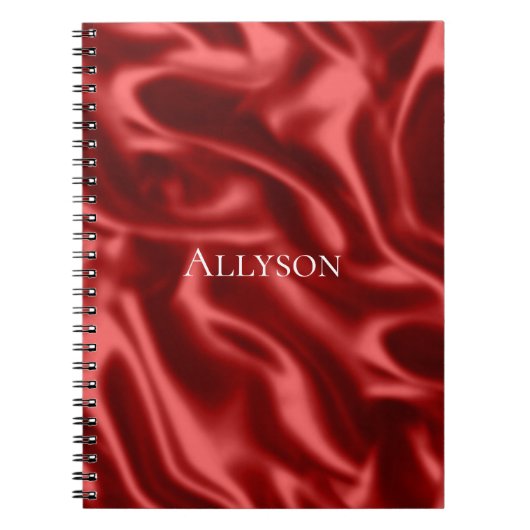 Passion Red Romantische Faux Satin Notitieboek (Voorkant)