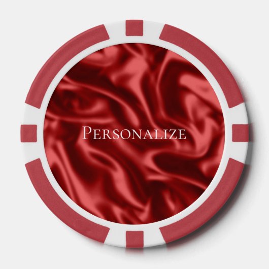 Passion Red Romantische Faux Satin Poker Chips (Voorkant)