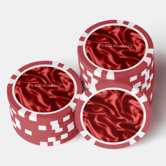 Passion Red Romantische Faux Satin Poker Chips (Opstapeling)