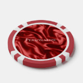 Passion Red Romantische Faux Satin Poker Chips (Enkel)