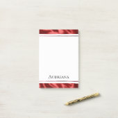 Passion Red Romantische Faux Satin Post-it® Notes (Op bureau)