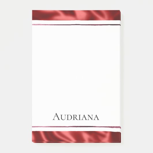 Passion Red Romantische Faux Satin Post-it® Notes (Voorkant)
