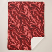 Passion Red Romantische Faux Satin Sherpa Deken (Voorkant)