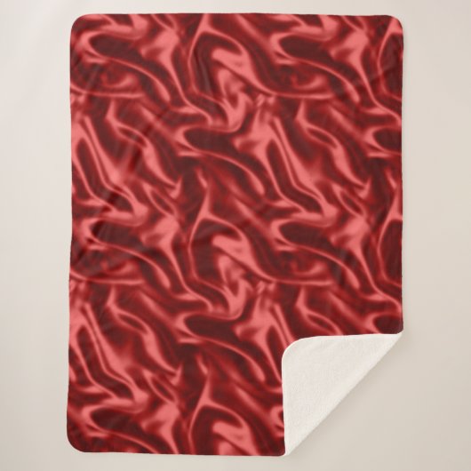 Passion Red Romantische Faux Satin Sherpa Deken (Voorkant)