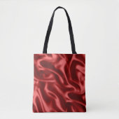 Passion Red Romantische Faux Satin Tote Bag (Voorkant)