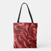Passion Red Romantische Faux Satin Tote Bag (Achterkant)